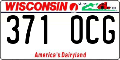 WI license plate 371OCG