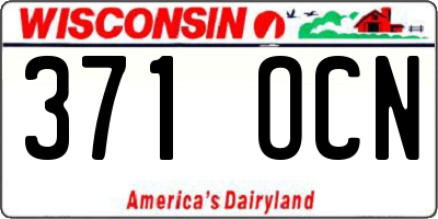WI license plate 371OCN