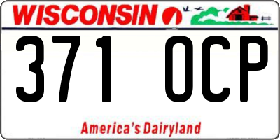 WI license plate 371OCP