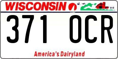 WI license plate 371OCR