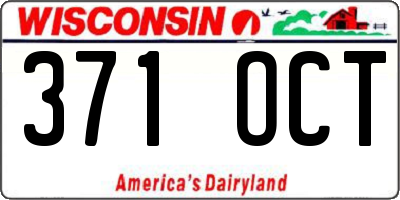 WI license plate 371OCT