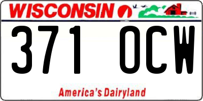 WI license plate 371OCW