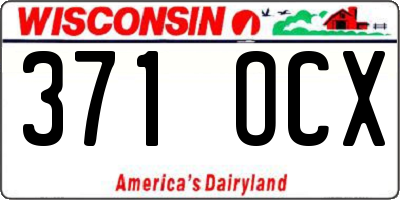WI license plate 371OCX