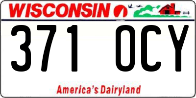 WI license plate 371OCY