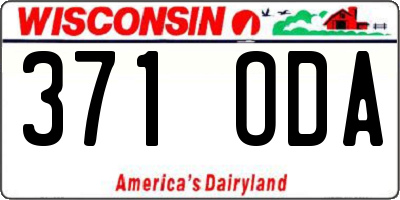 WI license plate 371ODA