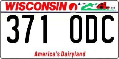 WI license plate 371ODC