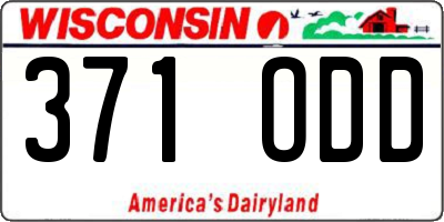 WI license plate 371ODD