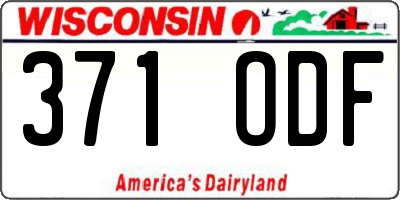 WI license plate 371ODF