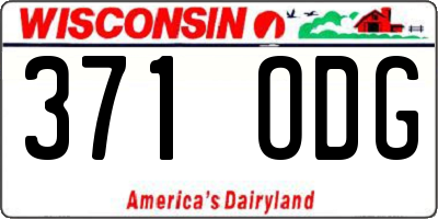 WI license plate 371ODG