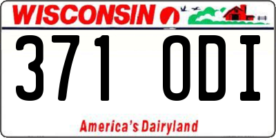 WI license plate 371ODI