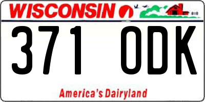 WI license plate 371ODK