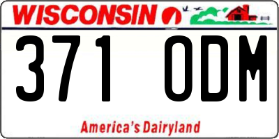 WI license plate 371ODM