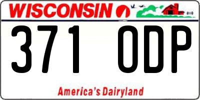WI license plate 371ODP