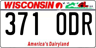 WI license plate 371ODR