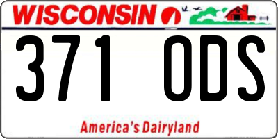 WI license plate 371ODS