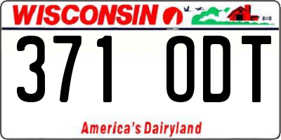 WI license plate 371ODT