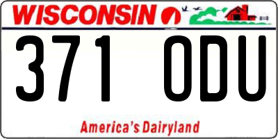 WI license plate 371ODU