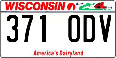 WI license plate 371ODV