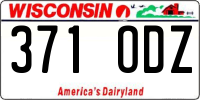 WI license plate 371ODZ