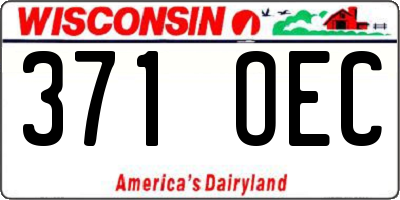 WI license plate 371OEC