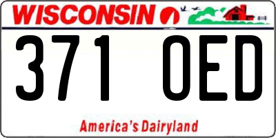 WI license plate 371OED