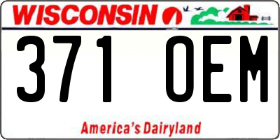 WI license plate 371OEM