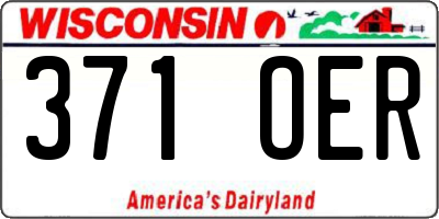 WI license plate 371OER