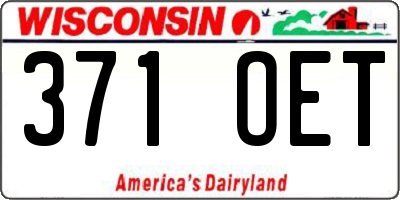 WI license plate 371OET