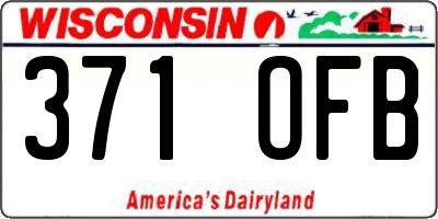 WI license plate 371OFB
