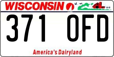 WI license plate 371OFD
