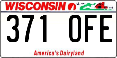WI license plate 371OFE