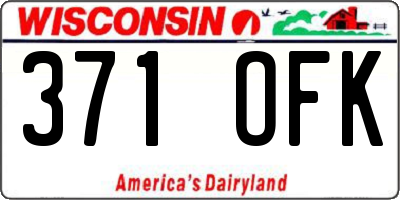WI license plate 371OFK