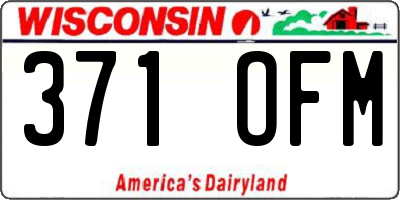 WI license plate 371OFM