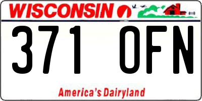 WI license plate 371OFN