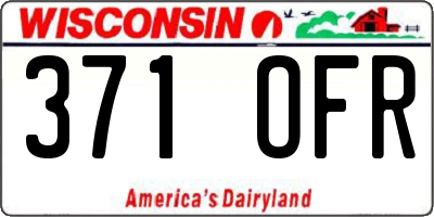 WI license plate 371OFR