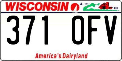 WI license plate 371OFV