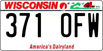 WI license plate 371OFW