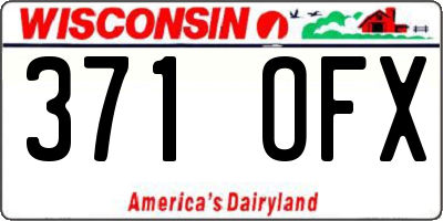 WI license plate 371OFX