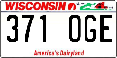 WI license plate 371OGE