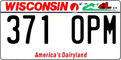 WI license plate 371OPM
