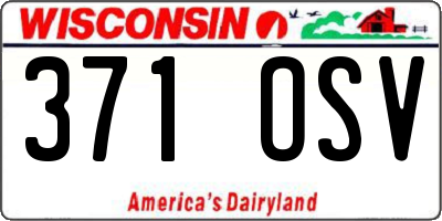 WI license plate 371OSV