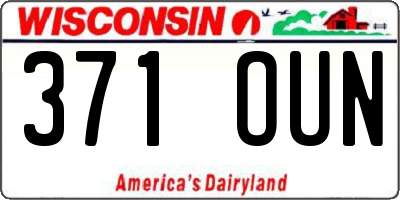 WI license plate 371OUN