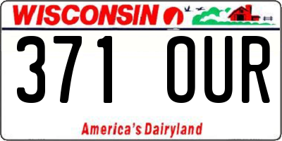 WI license plate 371OUR