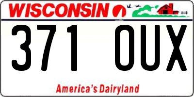 WI license plate 371OUX