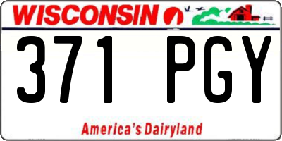 WI license plate 371PGY