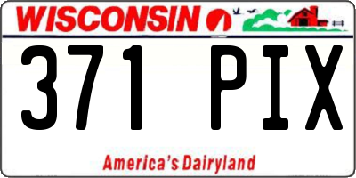 WI license plate 371PIX