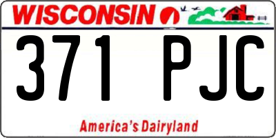 WI license plate 371PJC