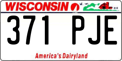 WI license plate 371PJE