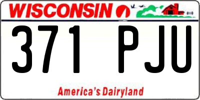 WI license plate 371PJU