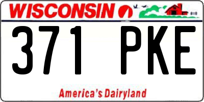 WI license plate 371PKE